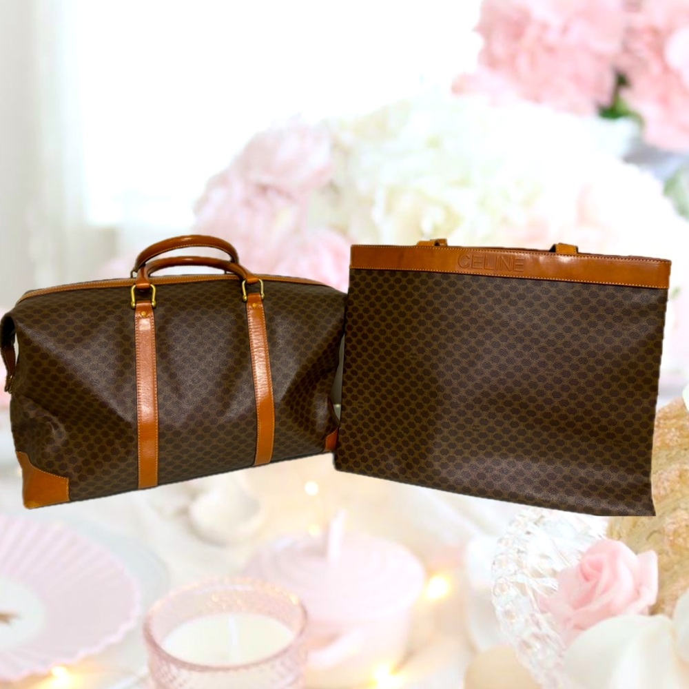 Set of 2: Celine Travel Bag & Large Tote Shoulder Bag